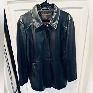 Coach Full Zip Black Leather Jacker Size XL